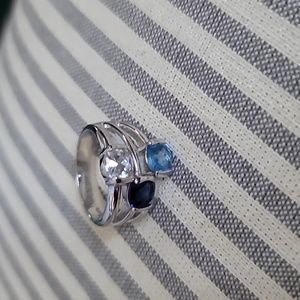 Lia Sophia Three stone Blue Bayou ring